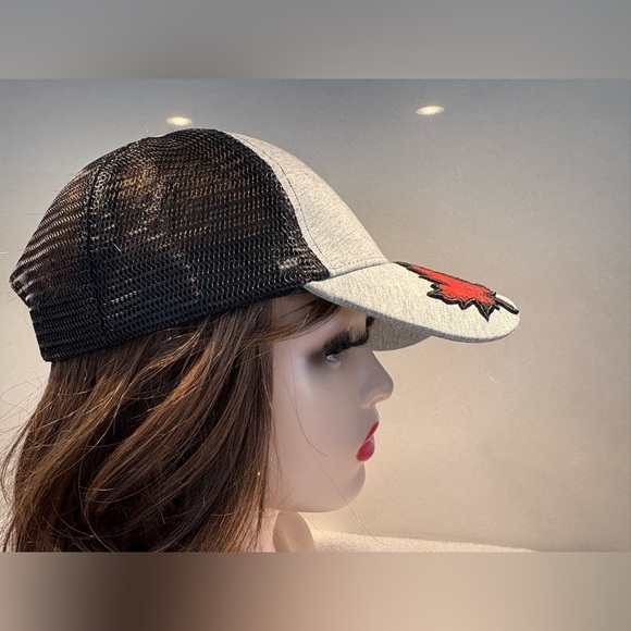 Canada Maple Leaf Grey Trucker Hat One Size Unisex - Picture 6 of 10